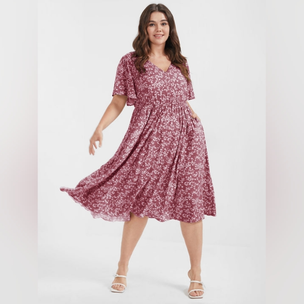 ⭐️DITSY FLORAL ELASTIC WAIST DRESS - Picture 2 of 8